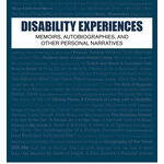 A blue cover with a white box reading the title of the book, Disability Experiences. 